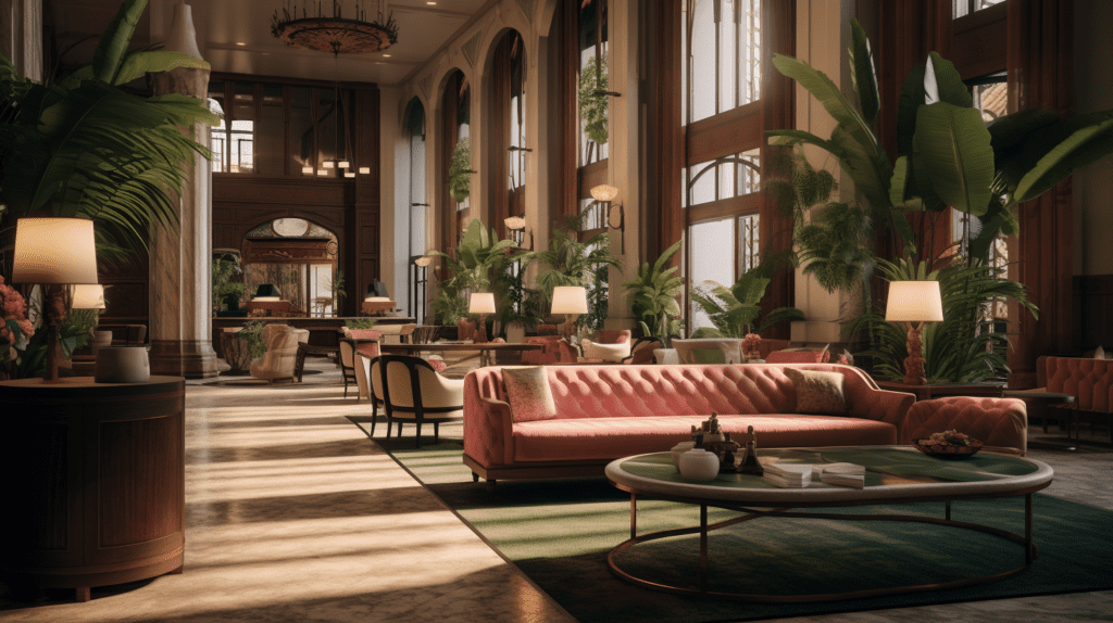 calm hotel lobby